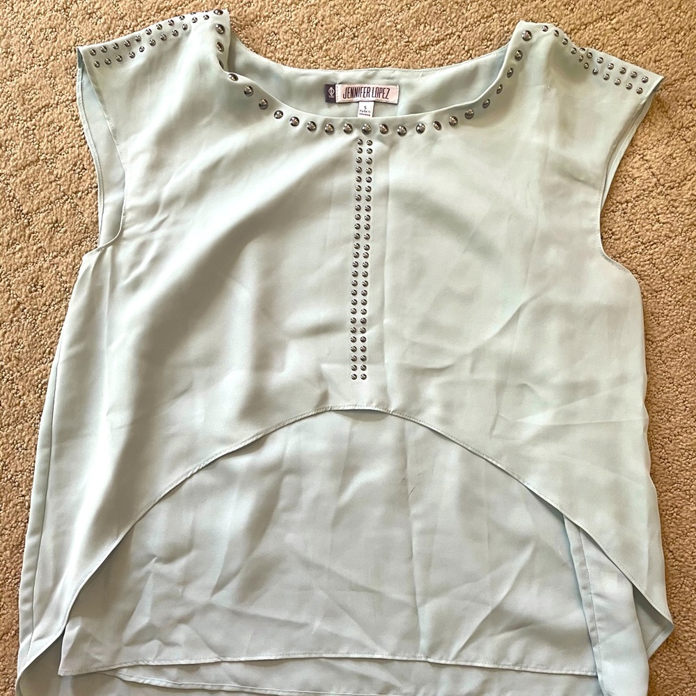 Jennifer Lopez mint green blouse